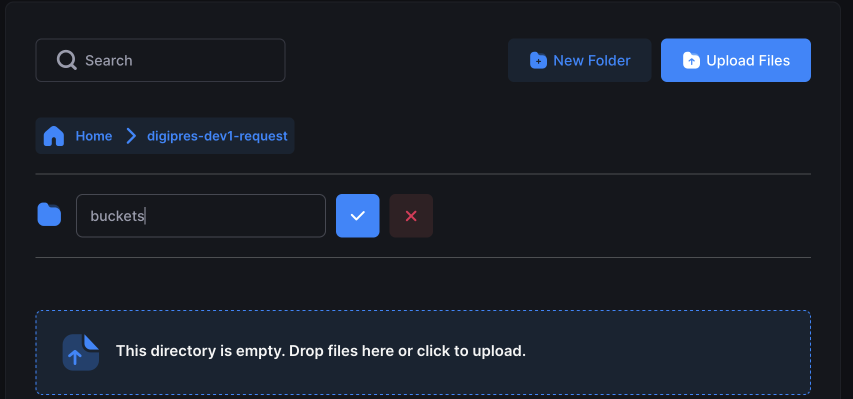Create buckets sub-folder